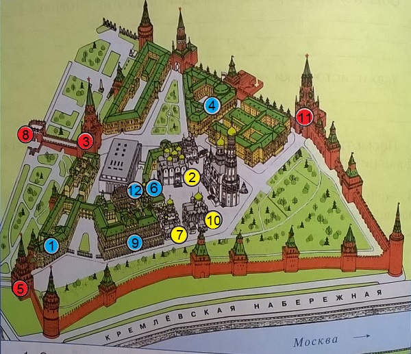 план - схема Московского Кремля