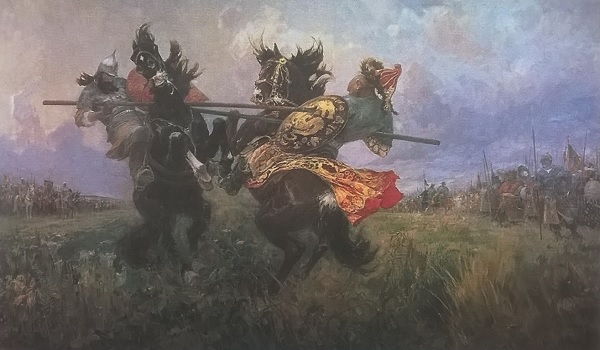 картина М.А. Авилова "Поединок на Куликовом поле"