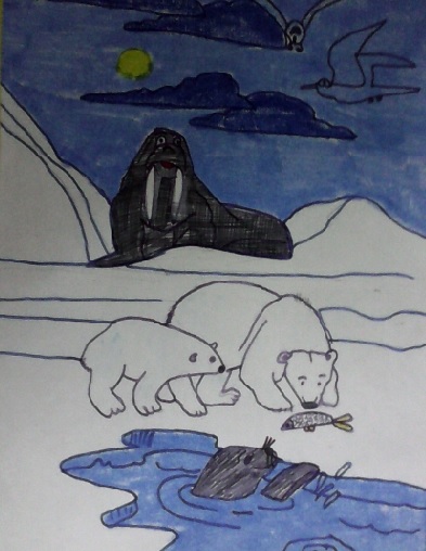 рисунок "В экспедиции в арктическую пустыню"